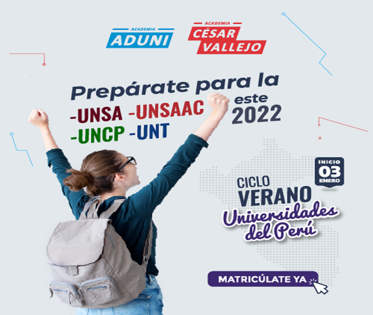 Academias Aduni y César Vallejo presentan nuevos ciclos para